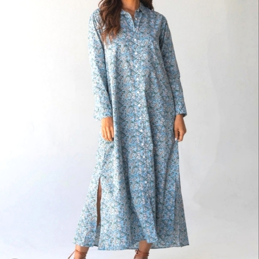 Natural Life Floral Maxi Shirt Dress XL
